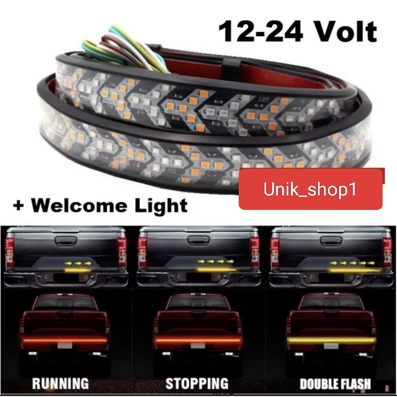 Lampu LED strip panah 5000K 12V/24V IP65 untuk mobil pribadi pickup truk bus dengan fungsi belok kir