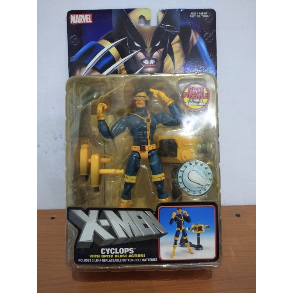 Marvel Xmen Cyclops with Optic Blast action Toybiz Ori New MOC RARE