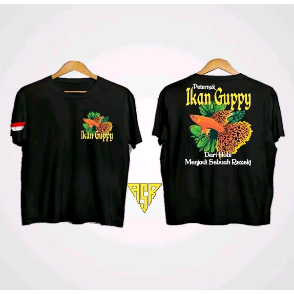 KAOS PETERNAK IKAN GUPPY DARI HOBI MENJADI REZEKI MOTIF KUNING