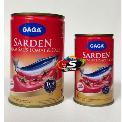 Sarden Gaga Kaleng Besar 425gr & Kecil 155gr