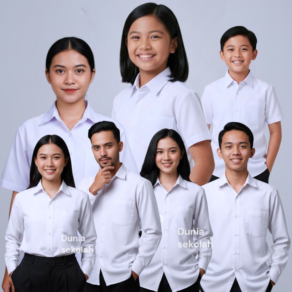 Baju Kemeja Putih Polos Lengan Pendek Panjang Pria Wanita CPNS P3K Training Kerja Formal Kantor Kuli