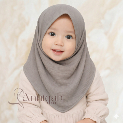 Anniqab - Jilbab Instan Crinkle Anak Tanpa Tali | Hijab Bergo Instan Non Pet | Kerudung Bergo Crinkl