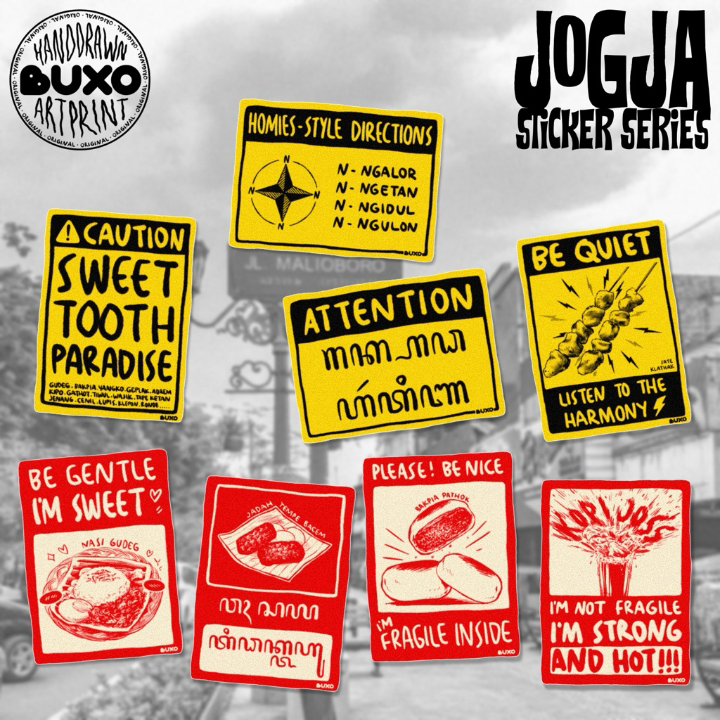 [MIN 2 PCS] buxo - JOGJA SERIES vinyl sticker premium waterproof - lucu oleh oleh yogyakarta khas un