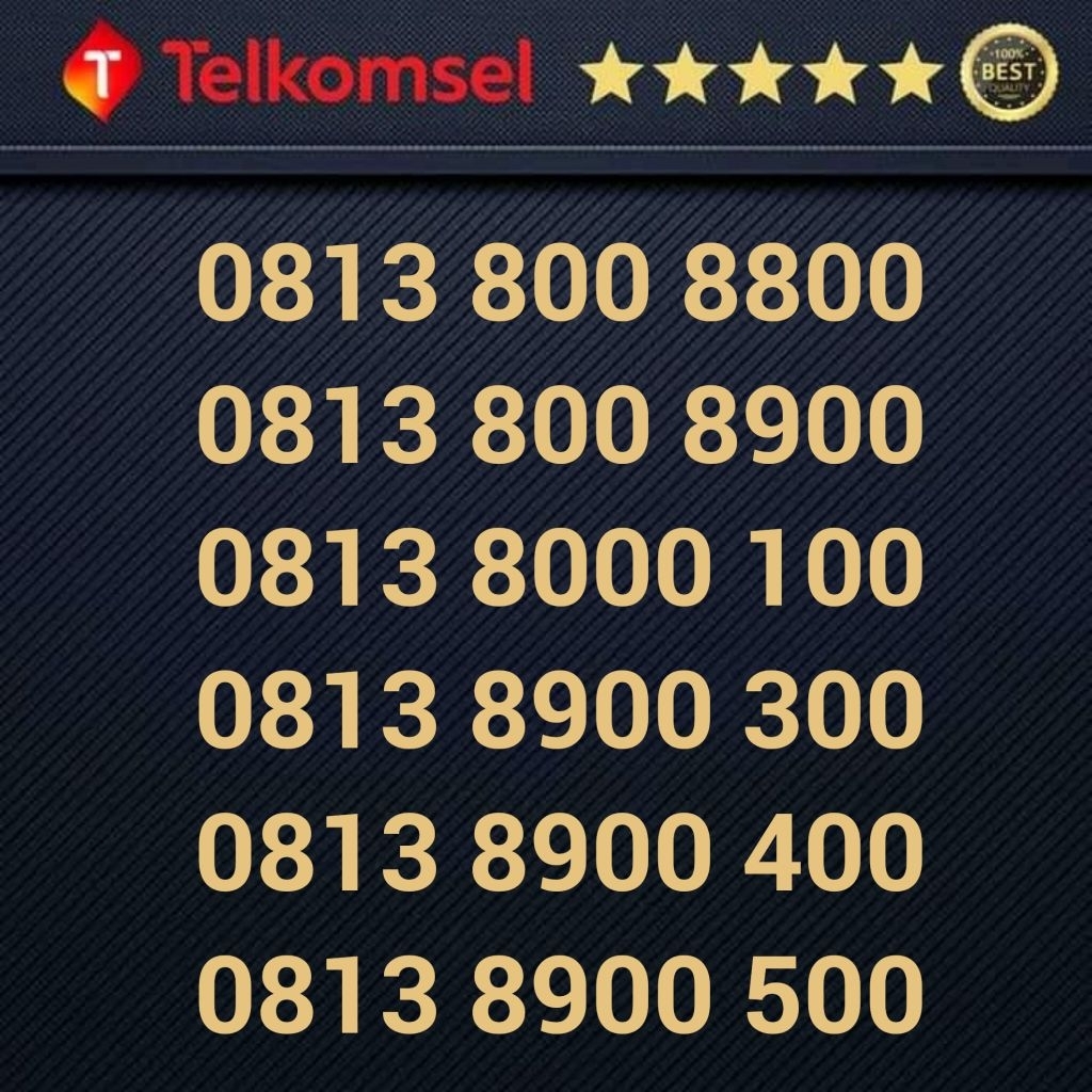 Kartu Perdana SIMPATI 11 Digit - Nomor Cantik - 0813 800 8800 0813 800 8900 0813 8000 100 08 138 900