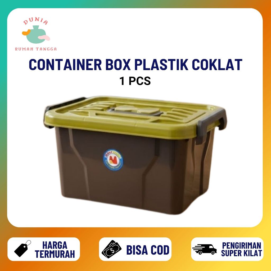 [DRT] Container Box Coklat All Size Besar Kecil Container Plastik Tempat Serbaguna