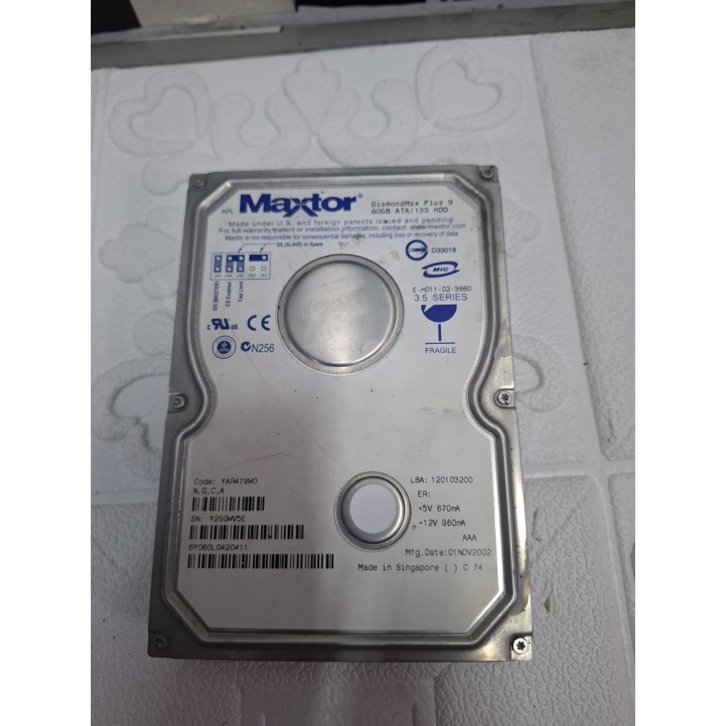 HARDISK IDE  3,5" PC. PS2. FOTO COPY TYPE IDE/ATA