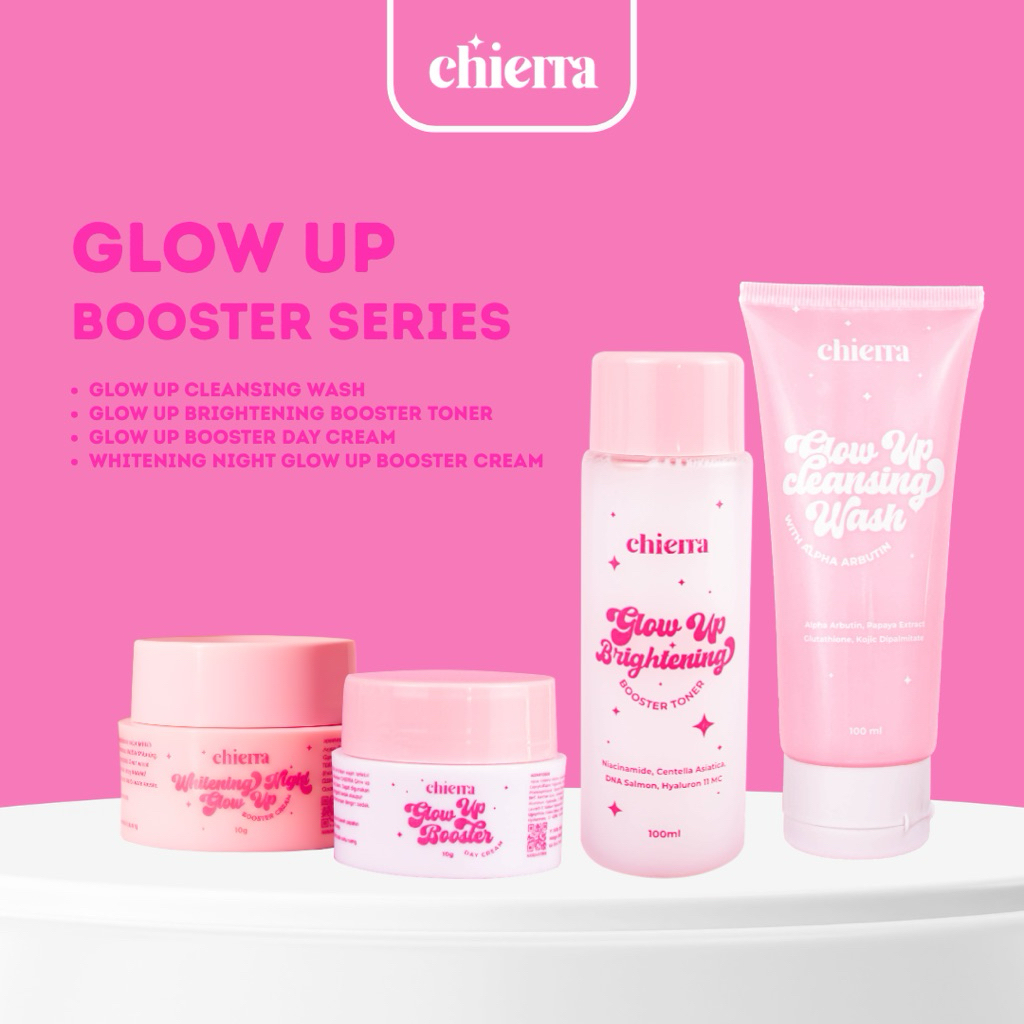 [OFFICIAL STORE] Chierra Skincare Glow Up Booster Series Isi 4 – Skincare Brightening untuk Kulit Ce
