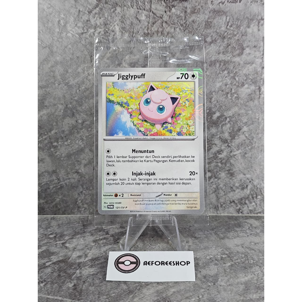 Kartu Pokemon Indonesia 2024 - Jigglypuff 121/SV-P Promo - Pokeball Holo