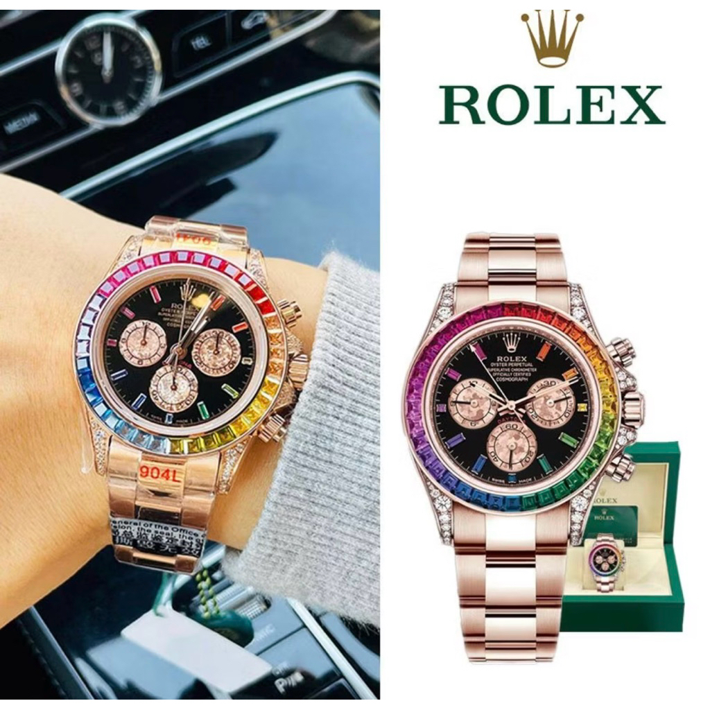 100% ASLI Rolex Daytona Jam Tangan Rolex Pria 116595 RBOW 40mm Ready Stock Jam Tangan Automatic Taha