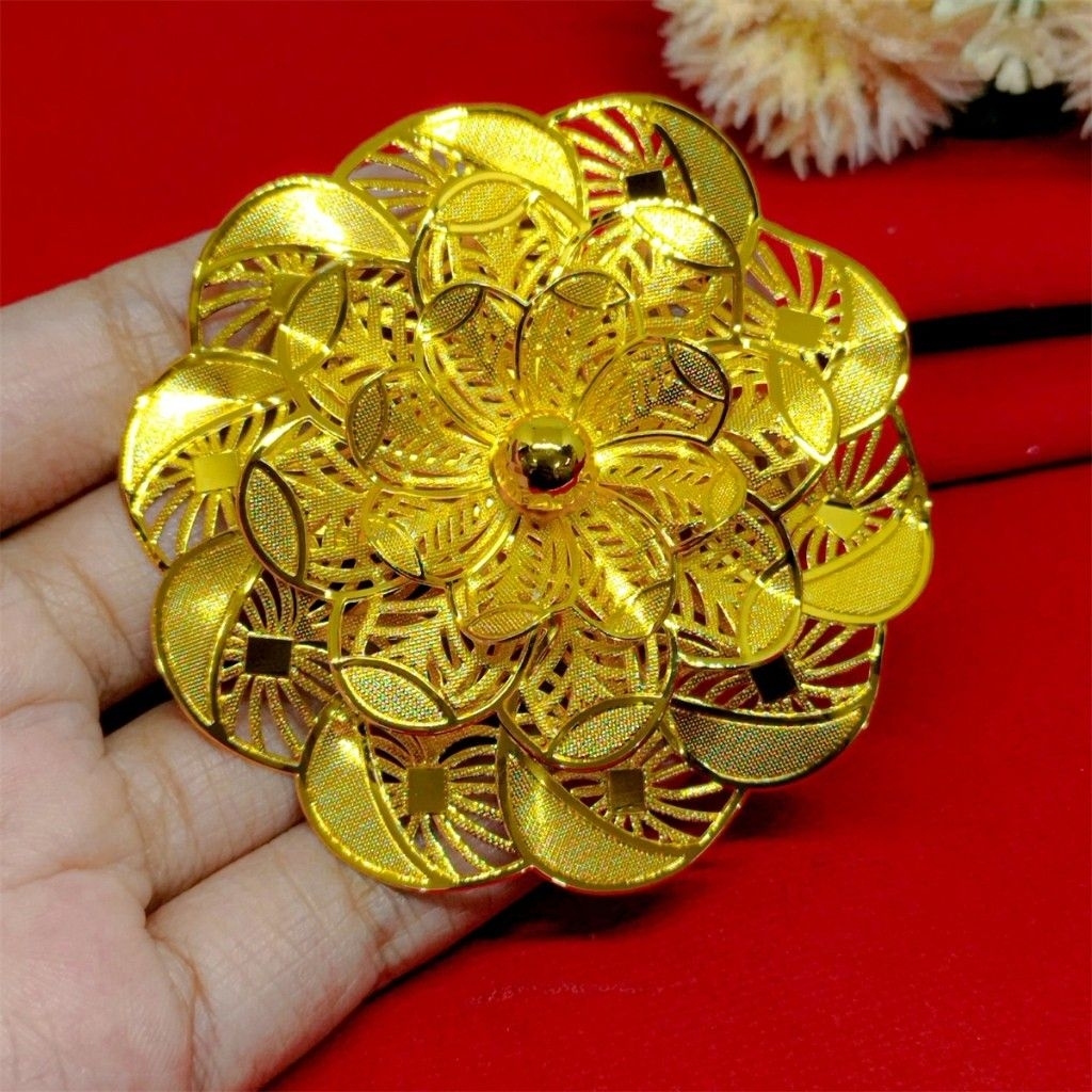 PIN HIJAB BROS BUNGA MATAHARI LAPIS EMAS 24K