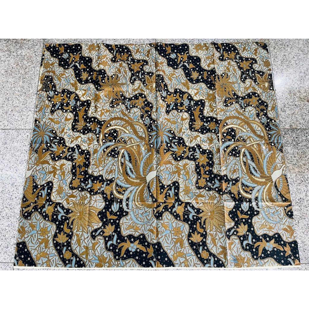 kain batik klasik indigo biru bahan katun premium solo
