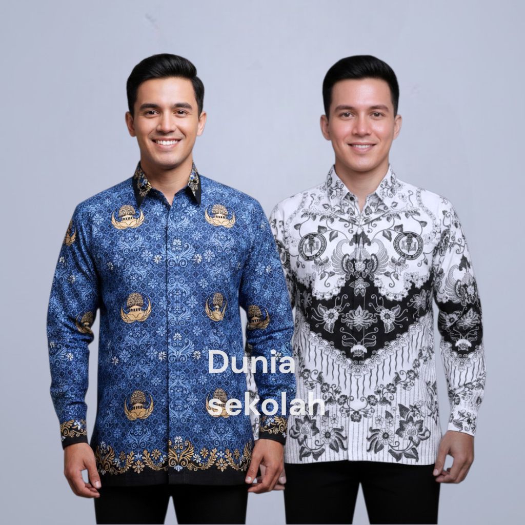Baju Batik Korpri PGRI Terbaru Pria Cowok Kusuma Bangsa PNS ASN Dinas Guru Lapis Furing Jumbo Big Si