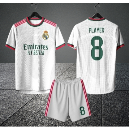 JERSEY CUSTOM UNISEX REAL MADRID HOME PUTIH MERAH HIJAU 2026 2027_GRATIS NAMA_GRATIS NOMER PUNGGUNG