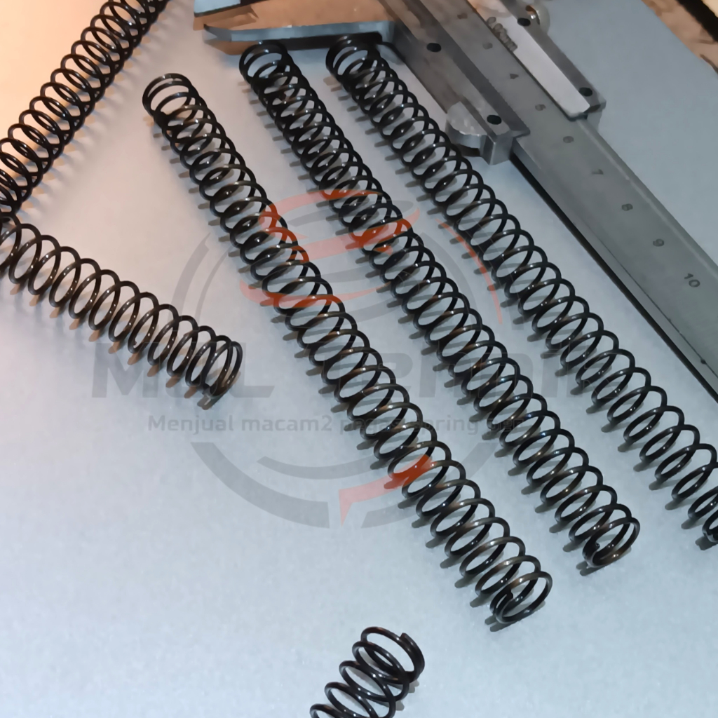 Per Spring Pegas Tekan Bahan Baja 1 mm Panjang 12.5 cm, OD 10 mm