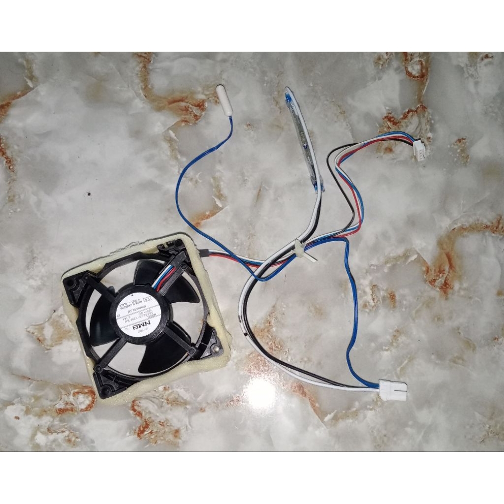 Kipas kulkas sharp inverter set termis dan fuse original