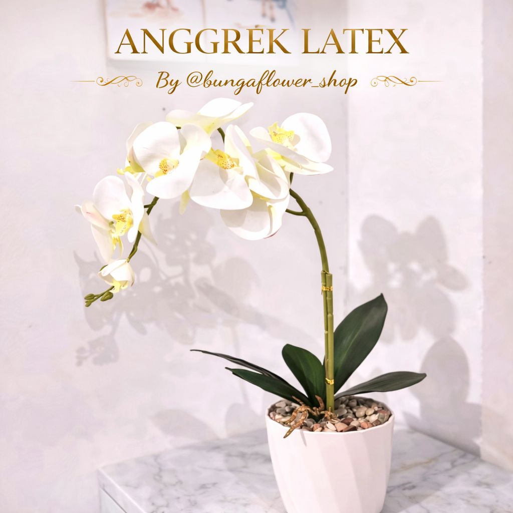 Bunga Anggrek Latex Jumbo / Bunga Artificial Latex / Pajangan Hiasan Gift Kado Hampers Bunga Import 