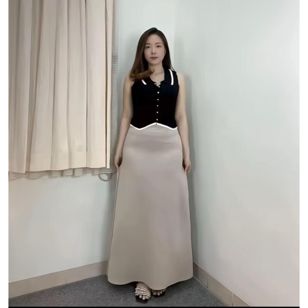 Kekinian Skirt -Rok A Line Scuba - Rok Scuba Premium /Rok Scuba Viral