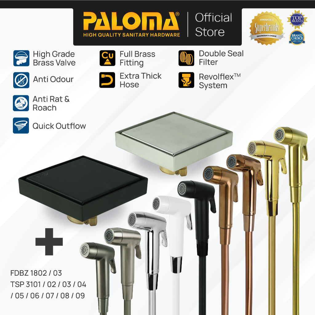 PALOMA Paket Toilet Shower Jet Washer Jet Shower Bidet Spray Cebok Kloset Closet WC ABS BREZIO Floor