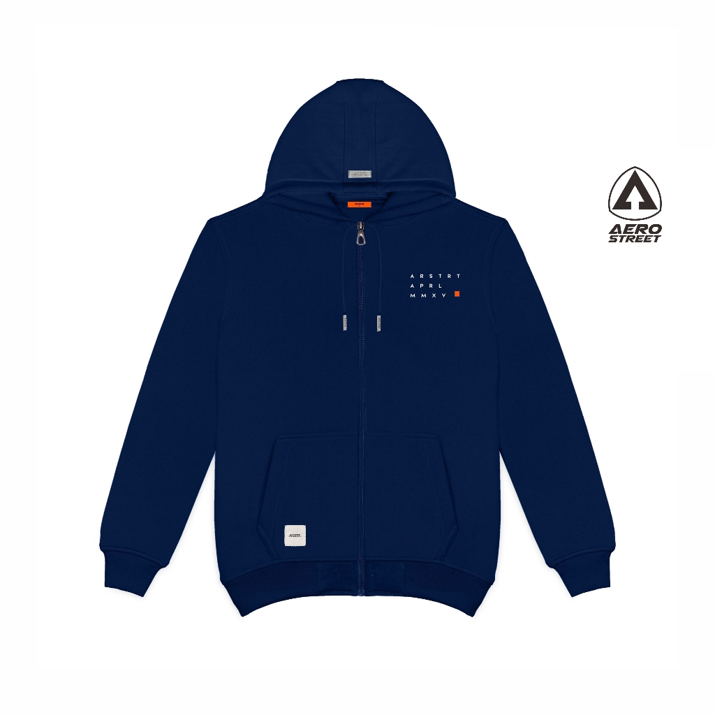 Aerostreet Nevio Hoodie Unisex Navy Jaket Sweater Pria Wanita Streetwear Sporty Lembut Nyaman