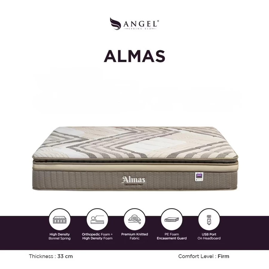 Kasur Springbed Kesehatan Tulang Orthopedic Angel Almas 180 x 200 cm