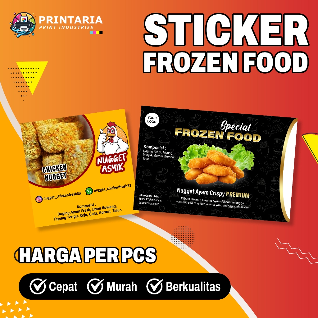 Sticker Kemasan Frozen Food | Stiker Logo Frozen | Makanan Beku