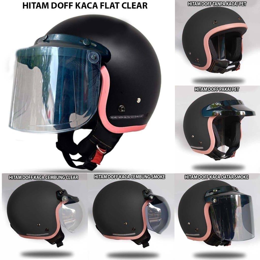 helm Bogo solid List pink helm dewasa cocok untuk wanita murah bagus berkualitas sudah SNI