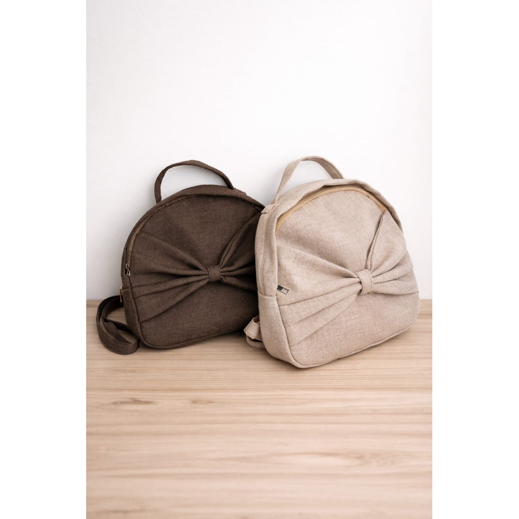 Tas Ransel Wanita Linen Ribbon Series | Aesthetic Ribbon Bag
