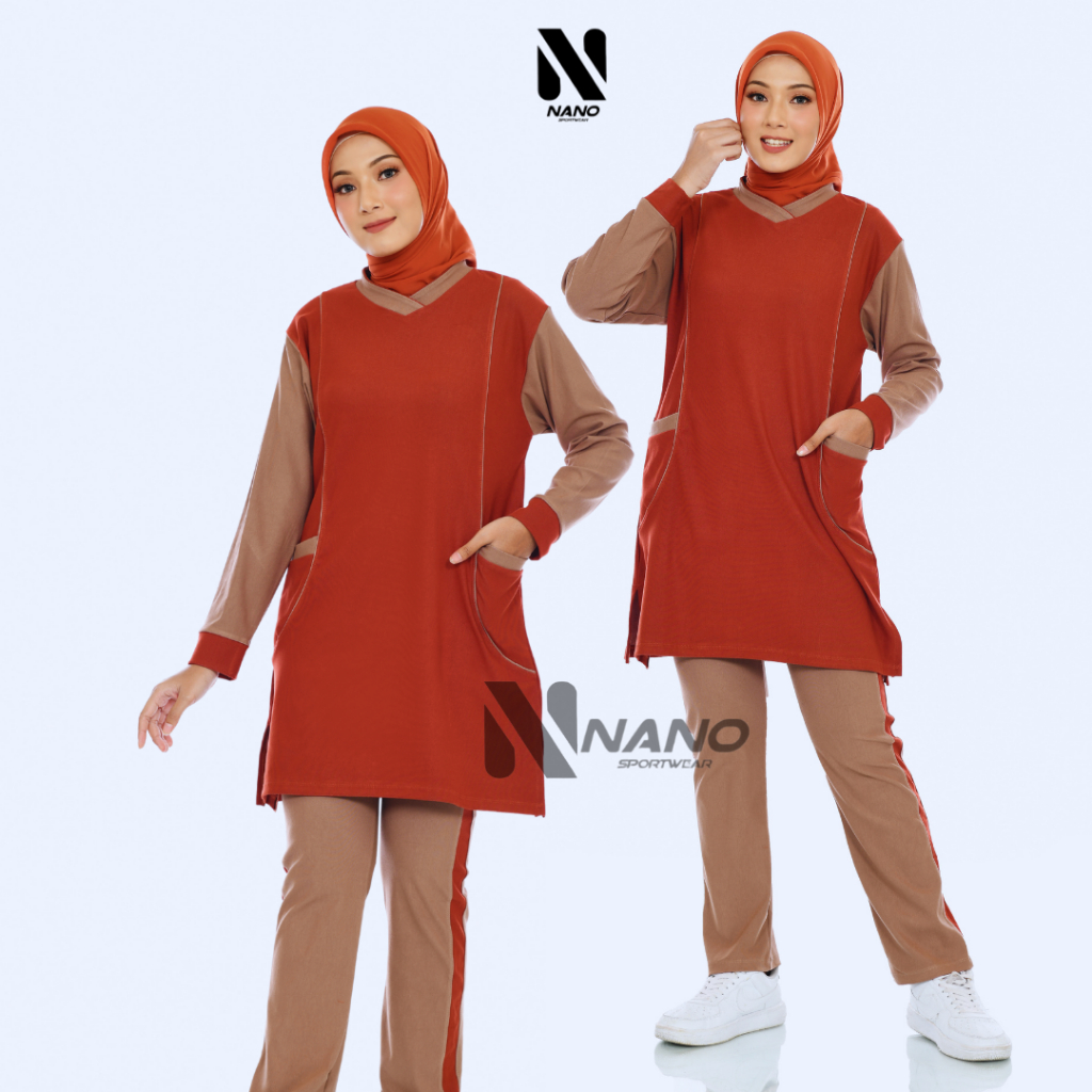Baju Olahraga Wanita Muslimah Syar'i Setelan Senam - Baju senam muslim - Baju senam tunik