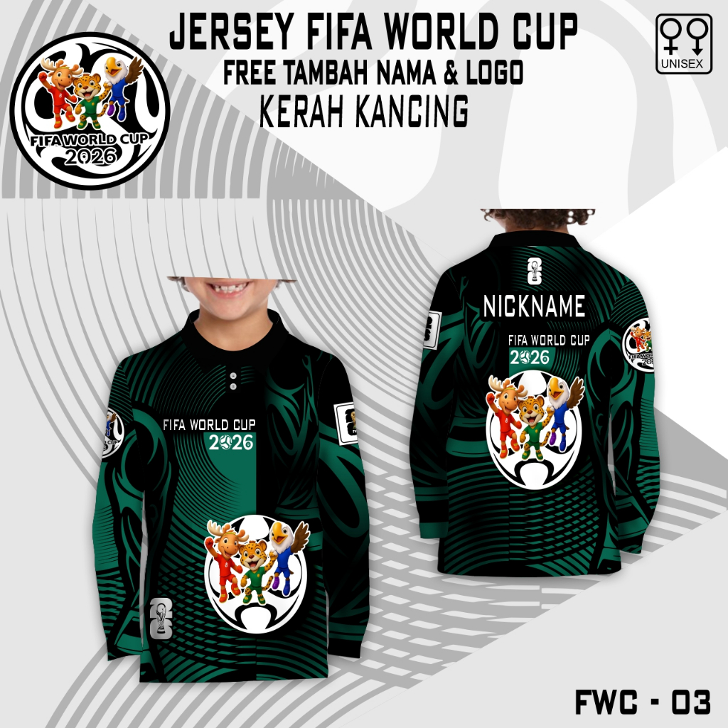 Polo kaos jersey pildun 2026 baju bola anak lengan panjang free custom