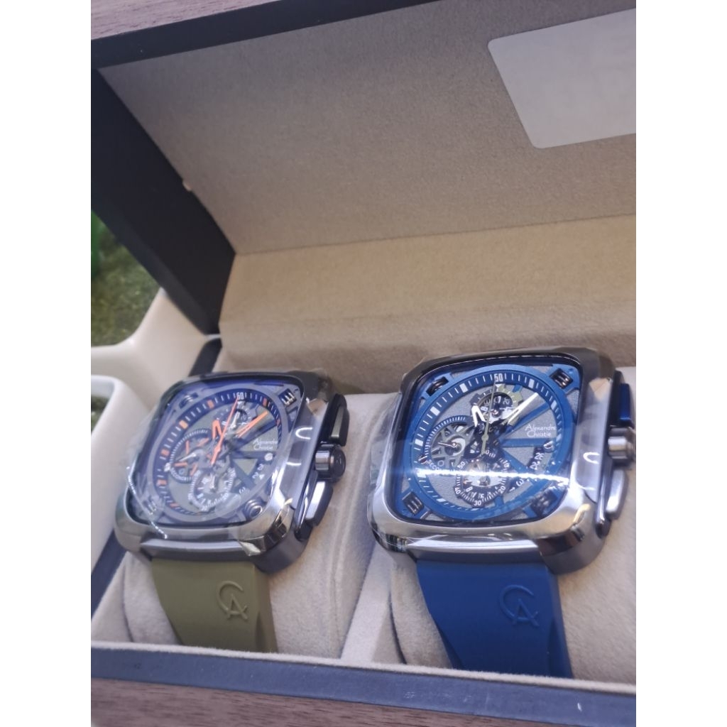 Jam tangan pria Alexandre Christie AC 6577 MC Rubber Strap Original