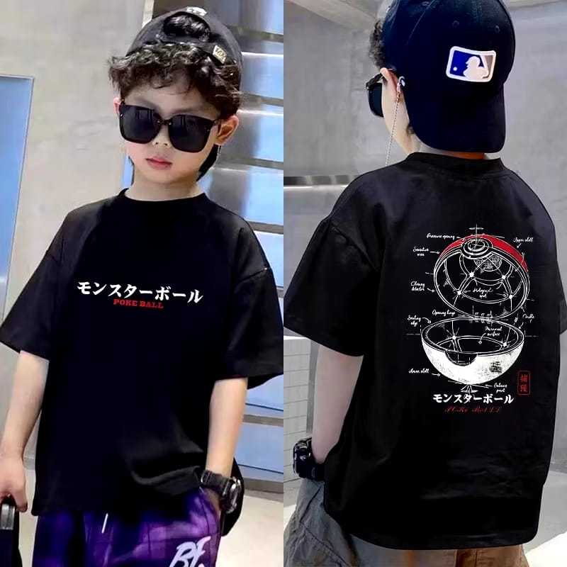 A.S_STORE99 - KAOS ANAK COWOK 1-15 TAHUN KOREA STYLE PREMIUM / T-SHIRT ANAK COWOK MOTIF POKE BALL