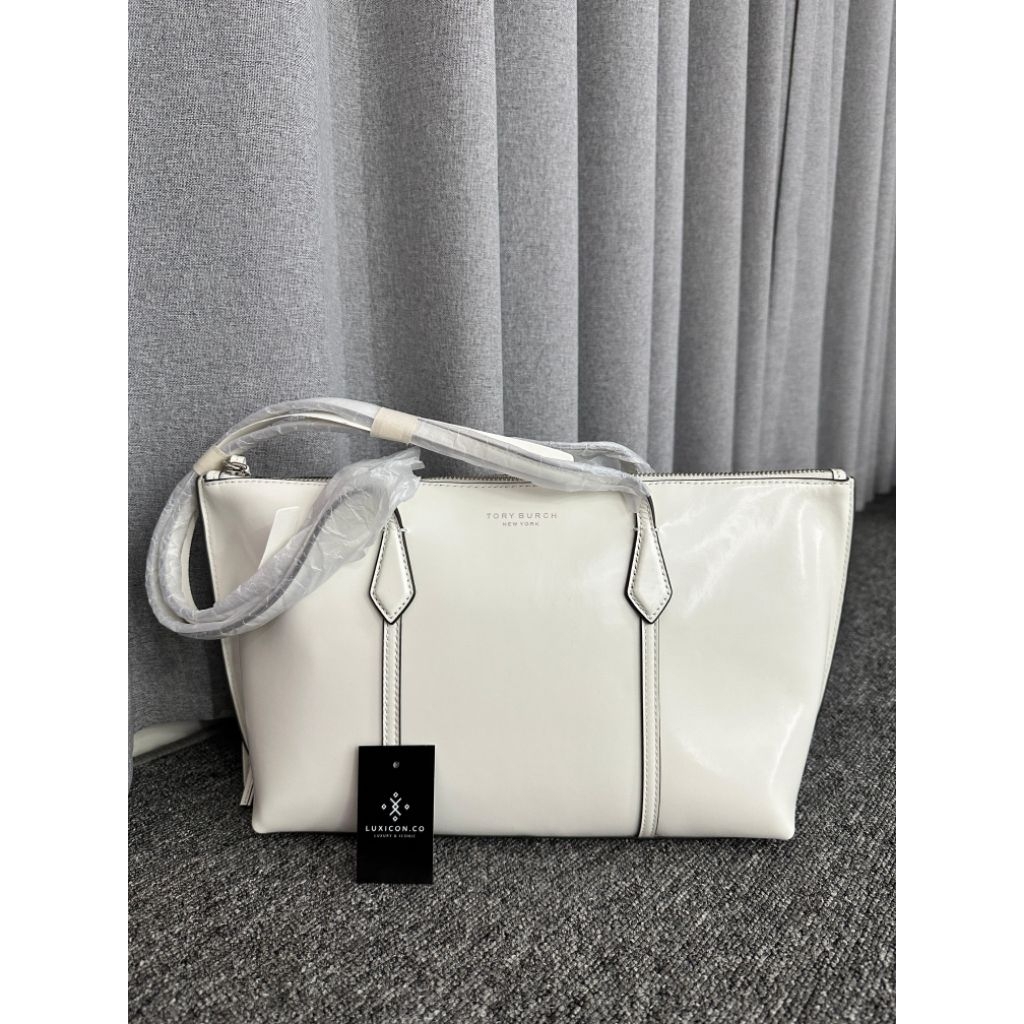 TB Bonbon Perry Small Zip Tote Vanilla Marshmallow