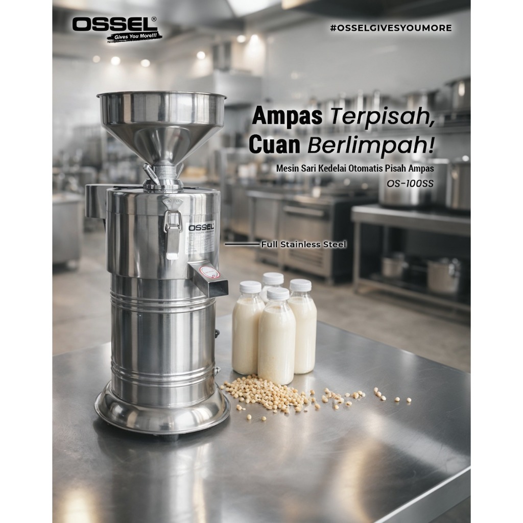 OSSEL Mesin Susu Kedelai Otomatis Pisah Ampas Soya Splitter OS-100 OS100 OS-100SS OSSEL