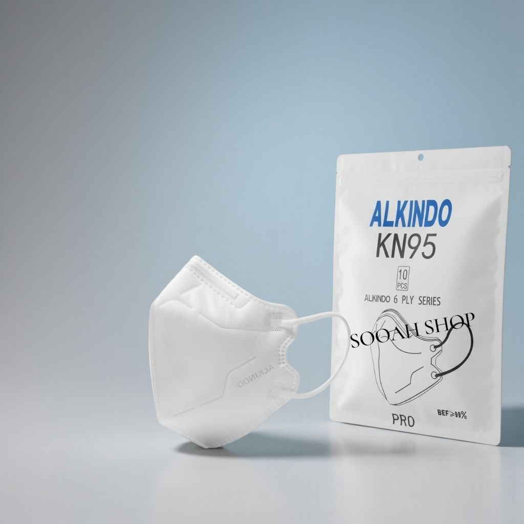 MASKER KN95 PRO ALKINDO 6PLY SINGLE INDIVIDUAL 5PACK 50PCS