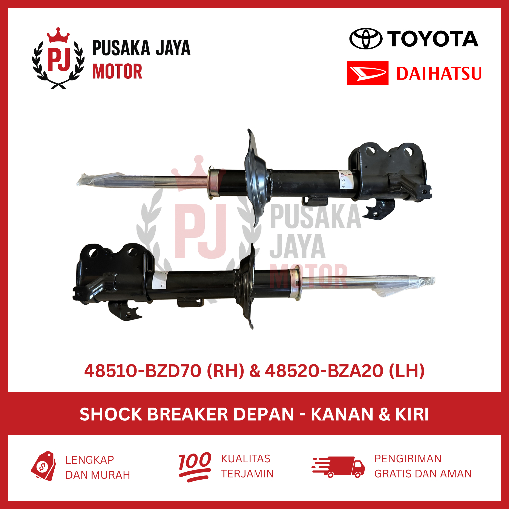 Shock Breaker Depan Kanan Kiri Daihatsu Toyota | Avanza Xenia Dual VVTI | 48510-BZD70 (RH) & 48520-B