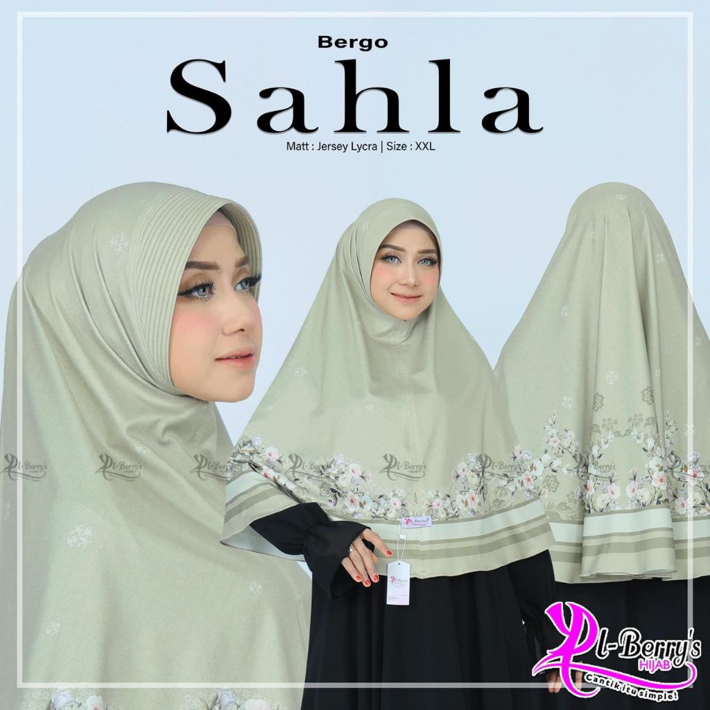 HIJAB EL BERRYS BEEGO SAHLA XXL//HIJAB INSTAN MOTIF//HIJAB INSTAN DEWASA