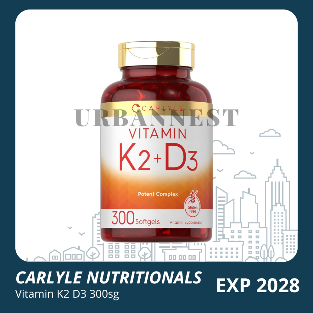 Vitamin D3 10000 iu K2 MK7 200 mcg Carlyle 300 softgels vit d3k2 D3+K2 softgel bone 10000iu 200mcg