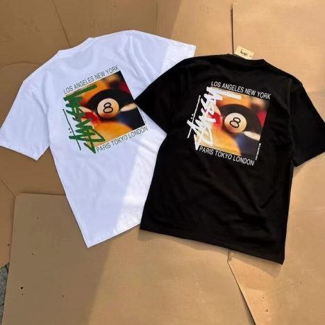 [FAST PO] Stussy Billiards 8 Pattern Crew Neck T-Shirt Unisex Brand New