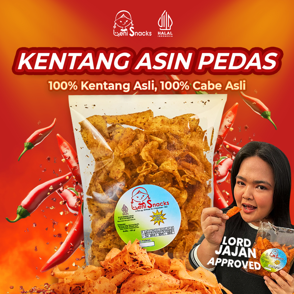 Leni Snacks Keripik Kentang Asin Pedas