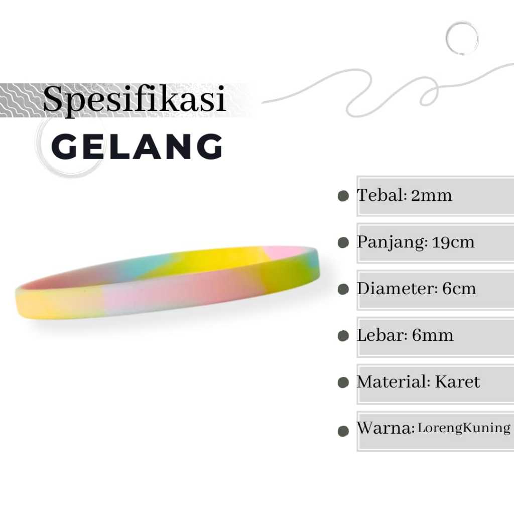 Gelang Tangan Pria Karet Distro Polos Loreng - Bracelet Rubber Sport