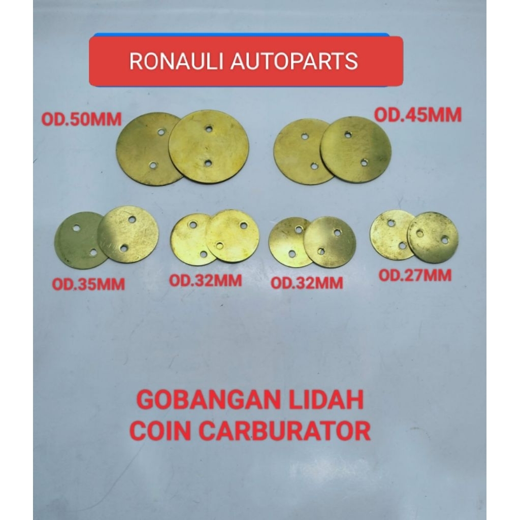 Gobangan lidah carburator Coin karburator Grand max Avanza/Xenia ( OD.50 MM