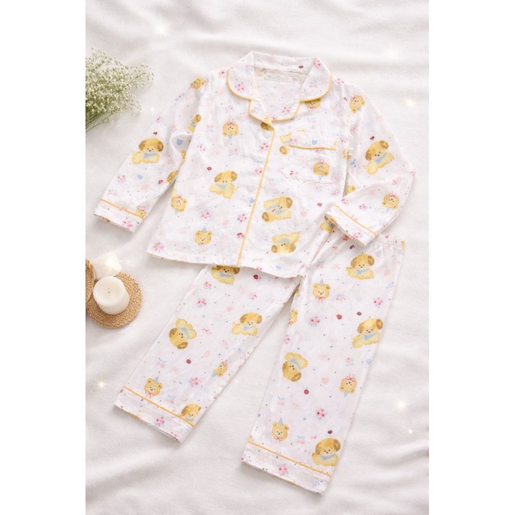 Piyama Panjang Kancing Depan Import Anak