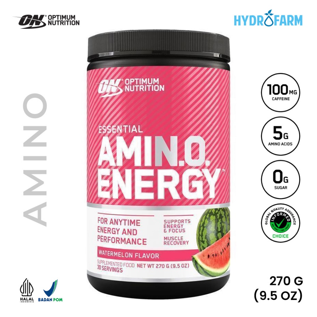 Optimum Nutrition - Essential Amino Energy Hydration Recovery / Bubuk Asam Amino Suplemen Olaragha G