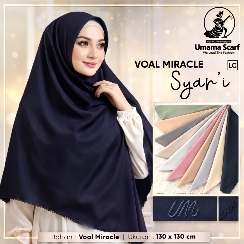 Umama Scarf Hijab Voal Syari Polos LC - Segiempat Syari Premium Ukuran 130x130cm | Bahan Adem | Anti