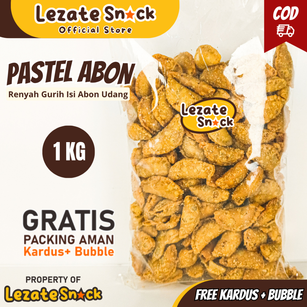 Pastel Abon Mini 1KG Kiloan Rasa Gurih Renyah Enak Murah / Pastel Kering Isi Abon Udang Premium / Pa