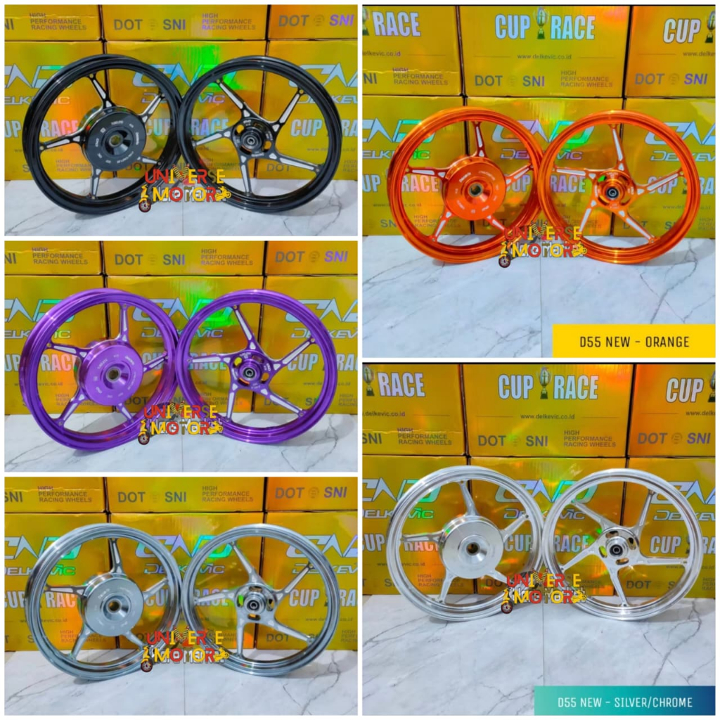 VELG DELKEVIC D55 NEW GEN 2 VARIO 125 150 / BEAT FI ESP DELUXE STREET / MIO SPORTY SOUL J KARBU FINO