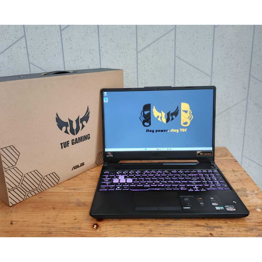 Asus Tuf A15 FA516IV, Amd Ryzen 9 - 4900H, Ram 8/512Gb, #RTX2060 6Gb, #RGB, #IPS, Lengkap, Black Sil