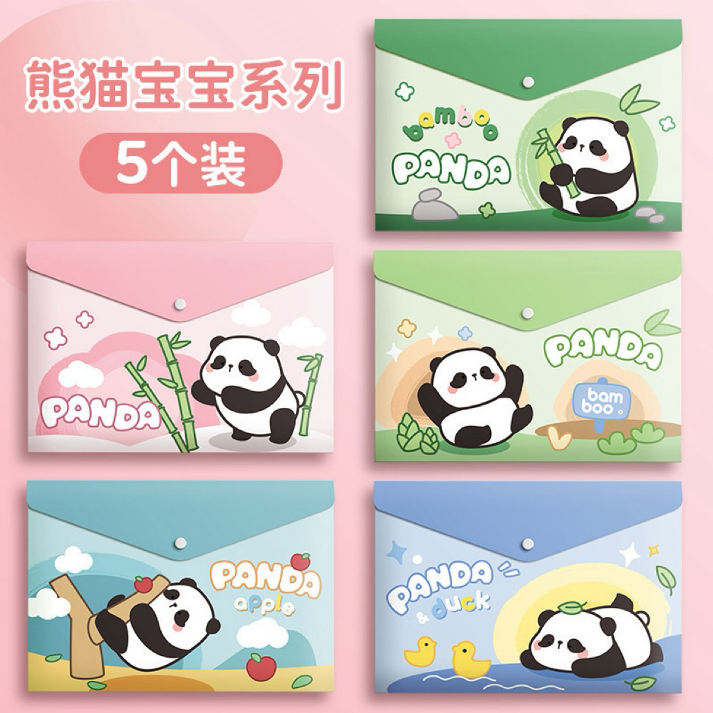 Map Folio A4 Plastik Motif Kartun Karakter Panda