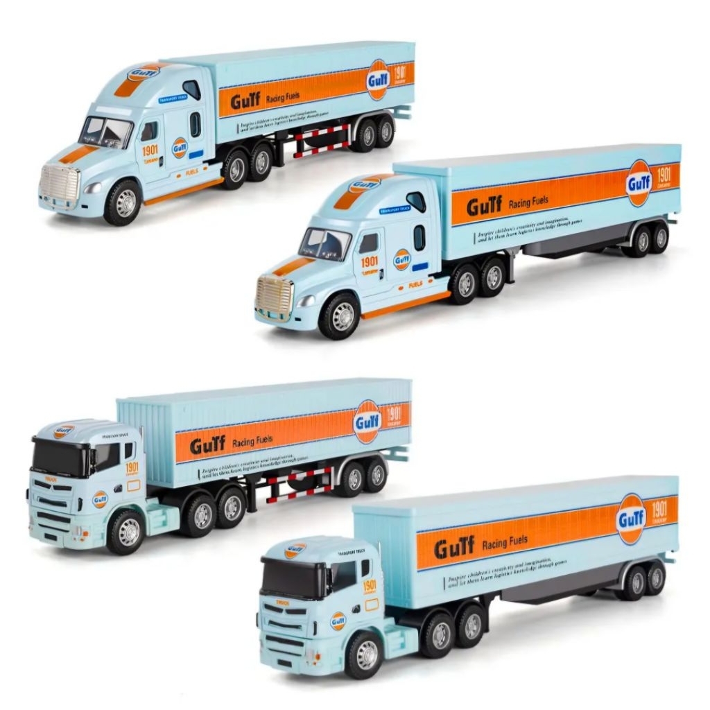 Diecast Truck Container /Truk Kontainer Miniatur Detail Realistis, Ban Karet, Koleksi & Mainan Anak