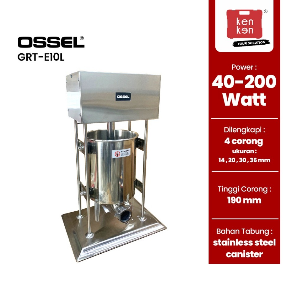 Ossel - Mesin Cetak Sosis Listrik 10 Liter Isi Sosis Galantine Listrikk10 iter GRT-E10L